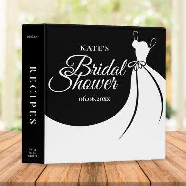 Black and White Elegant Gown  Recipe 3 Ring Binder