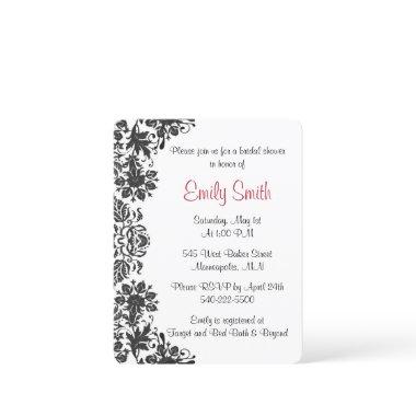Black and White Floral Damask