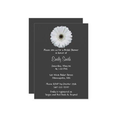 Black and White Gerbera Daisy Bridal Shower Invitations