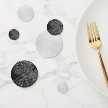 Black and White Glitter Confetti