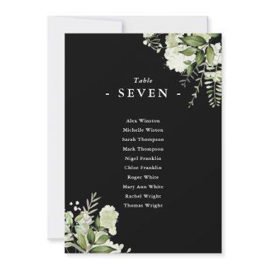 Black And White Greenery Seating Plan Table Number