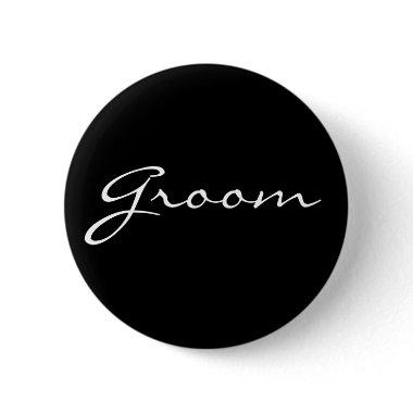 Black and White Groom Button