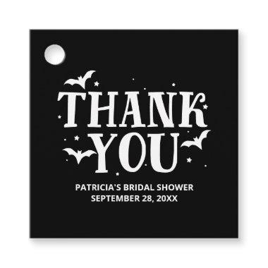 Black And White Halloween Bridal Shower Thank You Favor Tags