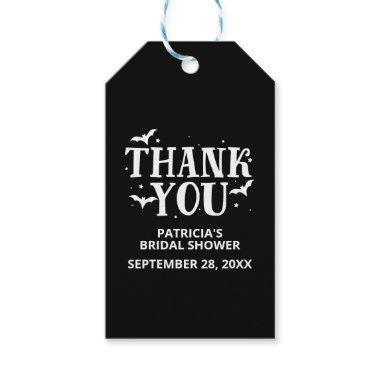 Black And White Halloween Bridal Shower Thank You Gift Tags