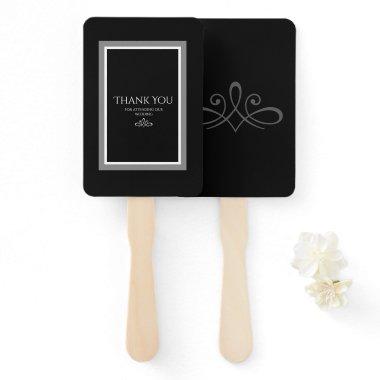 Black and white hand fan