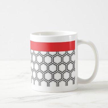 Black And White Honeycomb Pattern Custom Mug