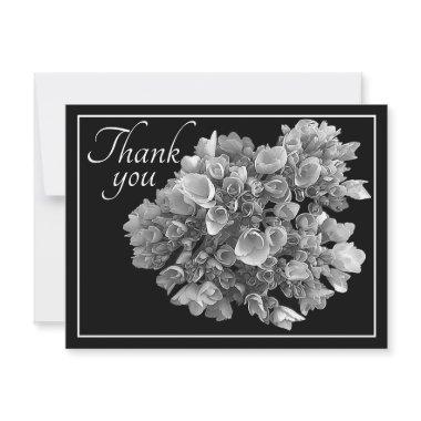 Black and White Hydrangea Bouquet Thank You Post