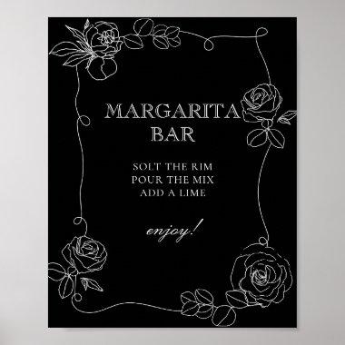 Black and White Margarita Bar Bridal Shower Poster