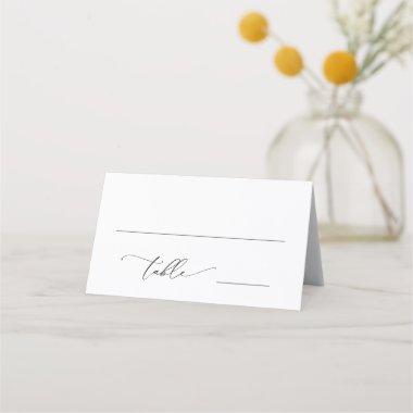 Black and White Minimalist 1 Wedding Table Number Place Invitations