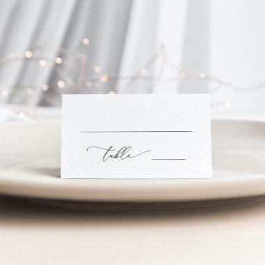 Black and White Minimalist 2 Wedding Table Number Place Invitations