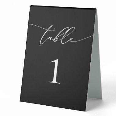 Black and White Minimalist Elegant Table Number Ta Table Tent Sign