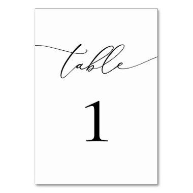 Black and White Minimalist Table Number