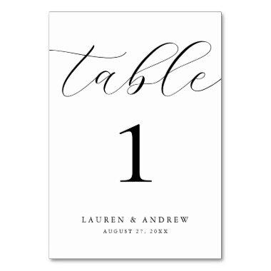Black and White Minimalist Wedding | Event Custom Table Number