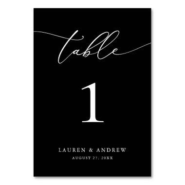 Black and White Minimalist Wedding | Event Custom Table Number