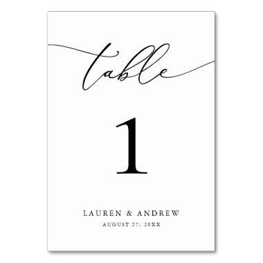 Black and White Minimalist Wedding | Event Custom Table Number