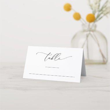 Black and White Minimalist Wedding Table Number Place Invitations