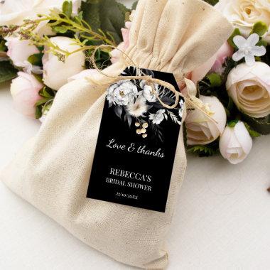 Black and white moody boho  favor gift tags