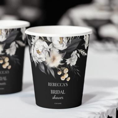 Black and white moody boho  template paper cups