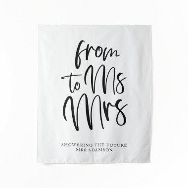 Black and White Ms to Mrs  Backdrop