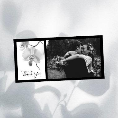 Black and White Orchids Thank You Photo Invitations