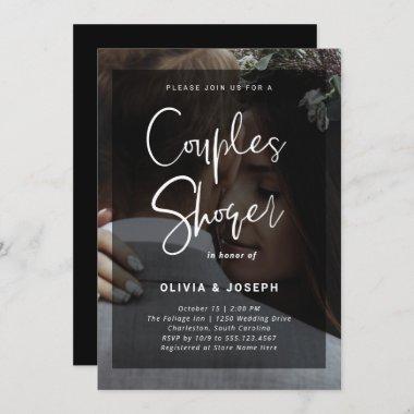 Black and White Overlay | Photo Couples Shower Invitations