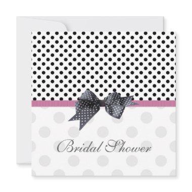 Black and white polka dot Bridal shower Invitations