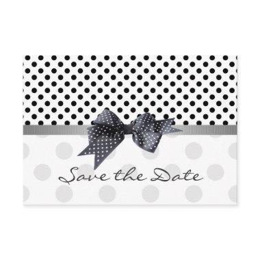 Black and white polka dot Save the Date Wedding In
