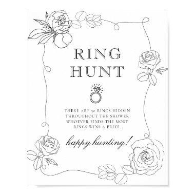 Black and White Ring Hunt Bridal Shower Game Poster