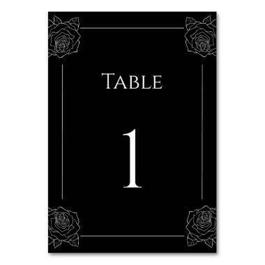 Black And White Rose Gothic Wedding Table Number
