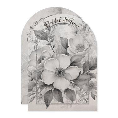 Black and White Roses Arch Frame