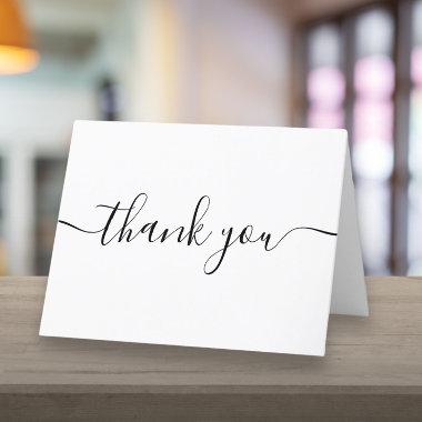 Black And White Script Simple Modern Elegant Thank You Invitations