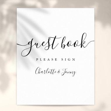 Black And White Signature Script Guest Book Sign