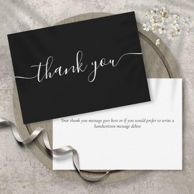 Black And White Simple Modern Elegant Script Thank You