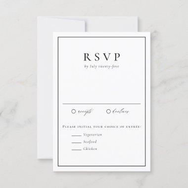 Black and White Simple Typography Formal Wedding RSVP Card