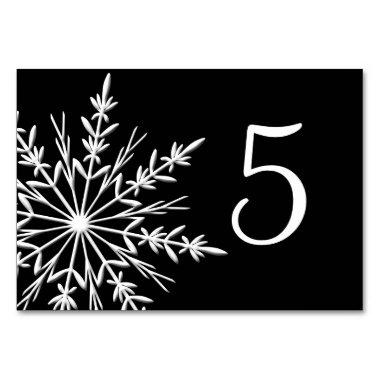 Black and White Snowflakes Winter Table Numbers