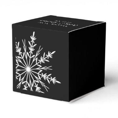 Black and White Snowflakes Winter Wedding Favor Boxes