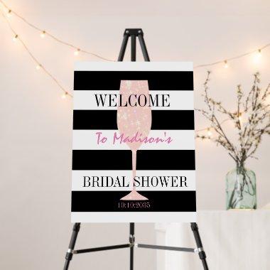 Black and White Stripe  Welcome Sign