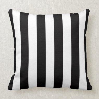 Black and White Stripe Throw Pillow