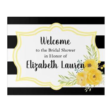 Black and White Striped Acrylic Welcome Sign Acrylic Print