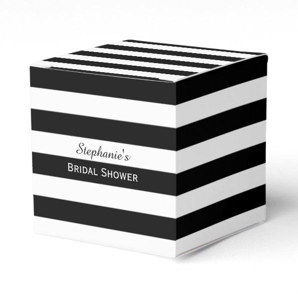 Black and White Striped Bridal Shower Favor Box