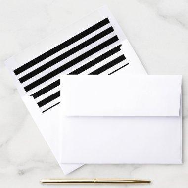 Black and White Striped Wedding Envelope Liner