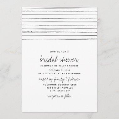 Black and White Stripes Bridal Shower Invitations