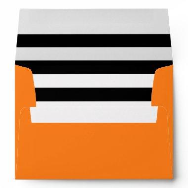 Black and White Stripes Orange Envelope