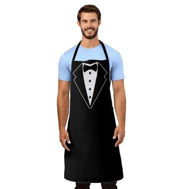 Black and White Stylish Classy Tuxedo Apron