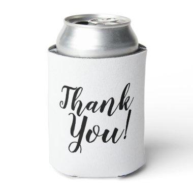 Black And White Thank You Script Typography Can Cooler