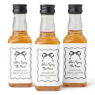 Black and White Tying the Knot  Liquor Bottle Label