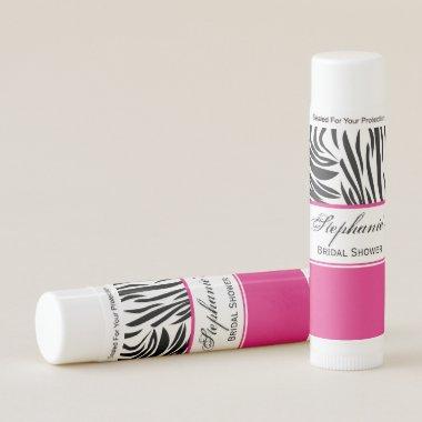 Black and White Zebra Print and Hot Pink Bridal  Lip Balm