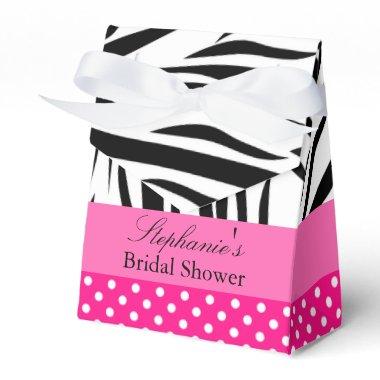 Black and White Zebra with Hot Pink  Favor Boxes