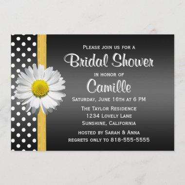 Black and Yellow Daisy Bridal Shower Invitations