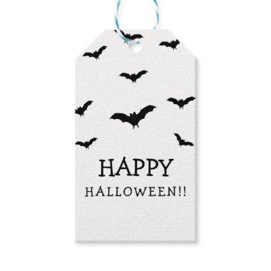 Black Bats & White Cute Halloween Party Chic Gift Tags